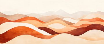 Zachte golven in aardetinten van Poster Art Shop