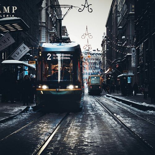 trams in the winter