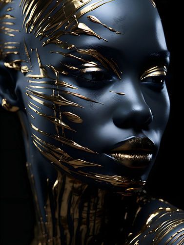 Porträt einer Frau mit dezenten Goldstreifen