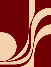 Courbes bordeaux et formes crème sur Mosaic Dialogue