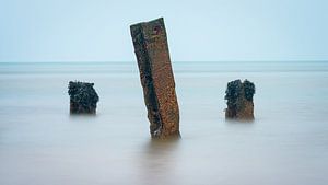 Paaltjes in de Noordzee @ Helgoland van Martijn van Dellen