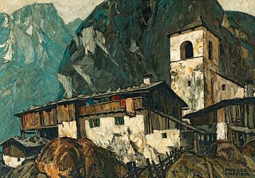 Bergkerk en boerderij, Oskar Mulley