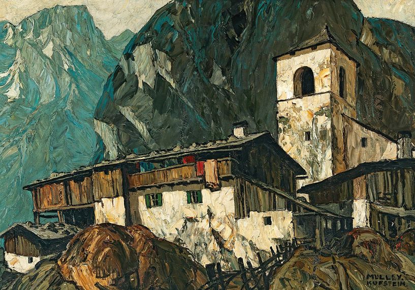 Mountain church and farm, Oskar Mulley by Masterful Masters