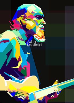 John Scofield Pop Art Portret van Artkreator