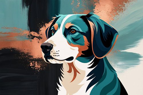 Kleurrijke abstracte hond illustratie