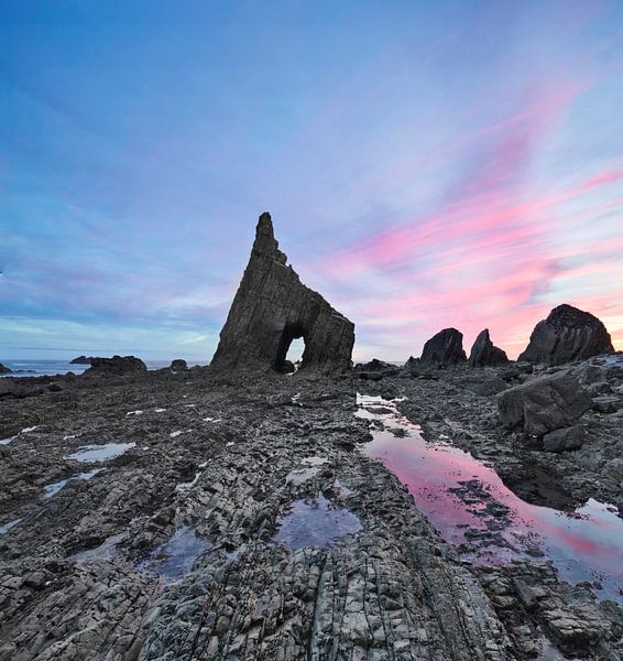 Campiecho Sea Arch at Asturias coastline, Spain, Bay of Biscay von Dieter Meyrl