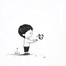 Boy and a butterfly sketch by TheXclusive Art thumbnail