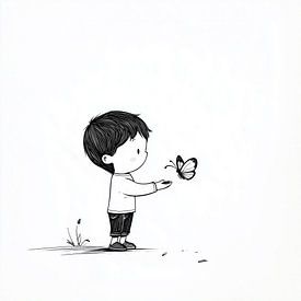 Boy and a butterfly sketch by TheXclusive Art