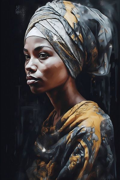 Golden Tranquillity: Serenity in Anthracite by Steinfox Art