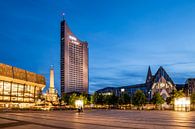 L'heure bleue sur l'Augustusplatz à Leipzig par Werner Dieterich Aperçu