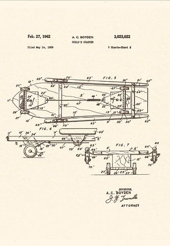 SKATEBOARD PATENT 1962