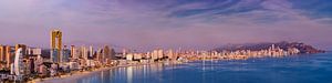 Benidorm Abendpanorama, Spanien