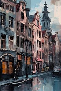 Das alte Amsterdam in Pastellfarben