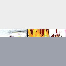 Abstract colour fields / Grey, red, yellow