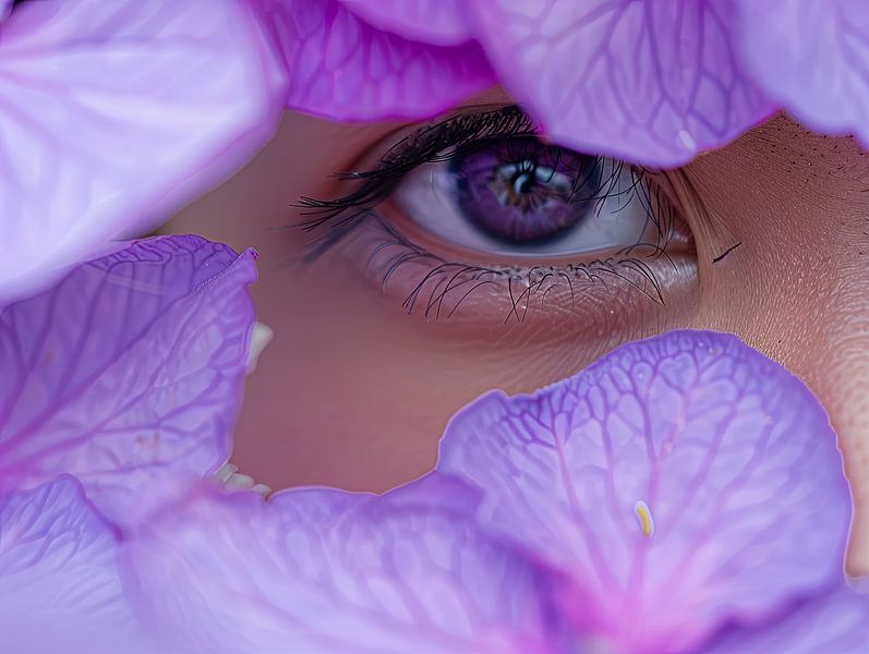 portrait fantaisiste d'une femme avec des fleurs par Egon Zitter