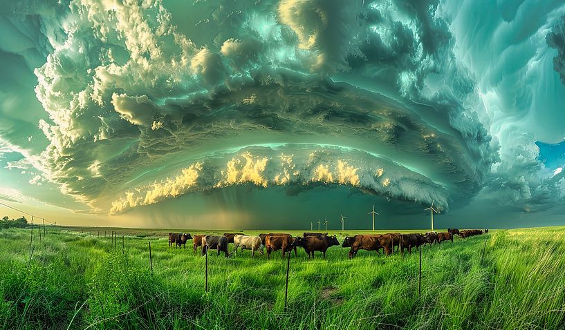 threatening skies over the meadow by Egon Zitter