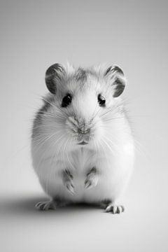 Hamster in zwart-wit van Poster Art Shop