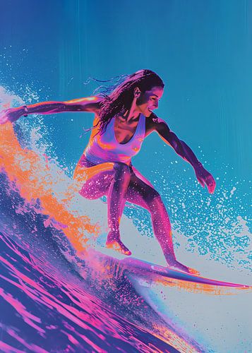 Surfing woman