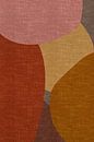 Moderne abstracte geometrische organische retrovormen in aardetinten: terra, geel, roze, bruin van Dina Dankers thumbnail