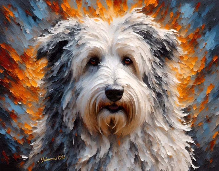 "Loyal Guardian" - Polish Lowland Sheepdog Art by Johanna's Art by Johannas Art Creations