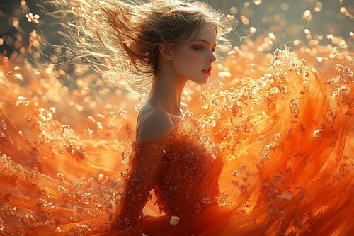 schilderachtige,spirituele afbeelding van vrouw