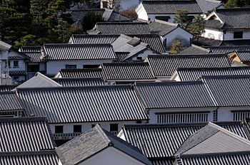 Traditionele Japanse pannendaken in Kurashiki, Japan