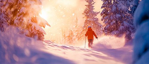 Winterwandeling in de sneeuw