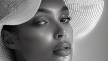 African woman in white hat panorama by TheXclusive Art