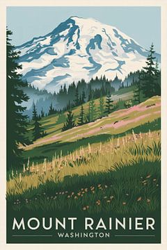 Mount Rainier, Washington Vintage Reisposter van Poster Art Shop