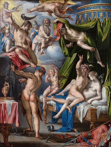 Mars en Venus betrapt door Vulcanus, Joachim Wtewael