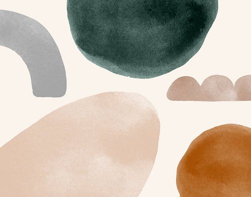 Modernes abstraktes Aquarell in Erdtönen.
