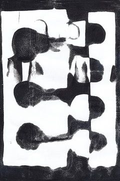 Moderne abstracte geometrische kunst. Organische vormen in zwart en wit van Dina Dankers