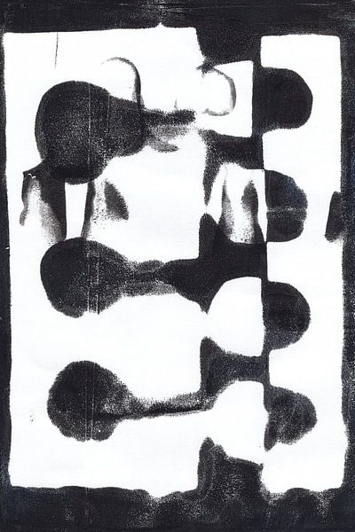 Modern abstract geometric art. Organic shapes in black and white by Dina Dankers
