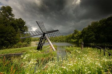 The Vesuvius Tjasker windmill under a threatening sky by KB Design & Photography (Karen Brouwer)