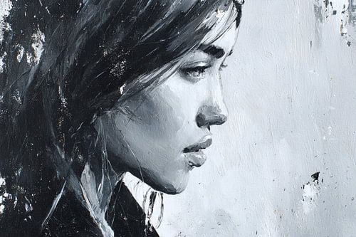 Abstraktes Porträt-Kunstwerk - Moderne Wanddekoration