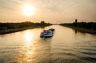 Boat on canal at sunset by Johan Vanbockryck thumbnail