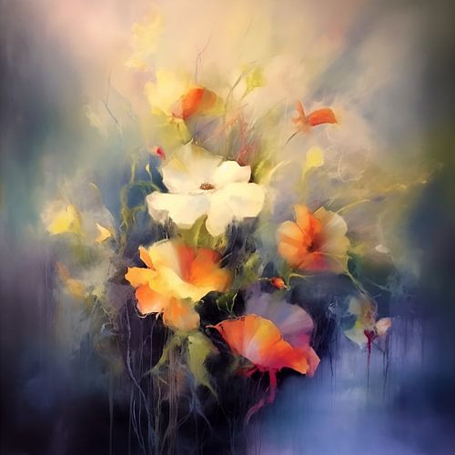 Pastel Boeket Schilderij