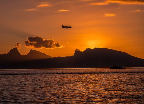 Zonsondergang Moorea