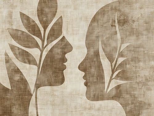 Peinture de portrait minimaliste | Visages de la nature