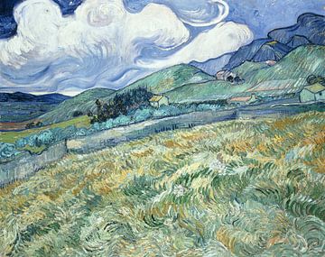 Champ de blé avec des montagnes en arrière-plan, Vincent van Gogh