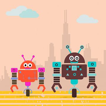 kleine robot monsters gaan van Marion Tenbergen