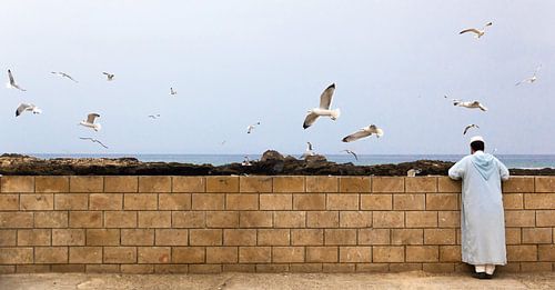 Moroccan man in the port of Essouaira, Morocco
