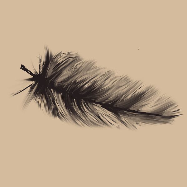 Digital artwork of a feather by Emiel de Lange