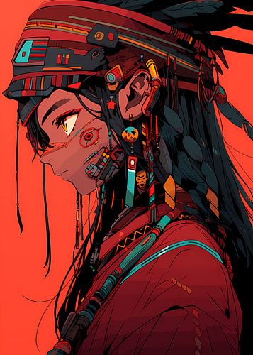Cyberpunk Indigenous Girl