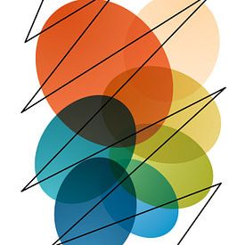 Modern geometrisch kleurrijk abstract van Raymond Wijngaard