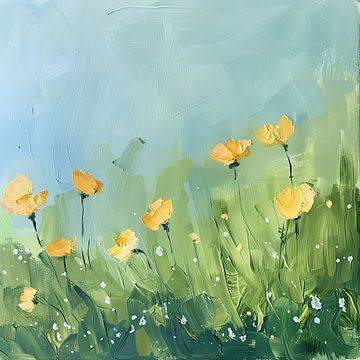 Bloemenveld Bloemen van Poster Art Shop