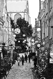 Drawing Kloksteeg Leiden Netherlands by Hendrik-Jan Kornelis