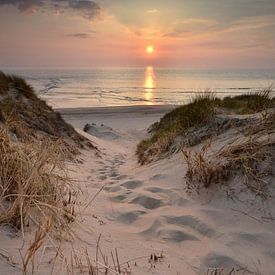 Vue sur les dunes au coucher du soleil sur Martin Jansen
