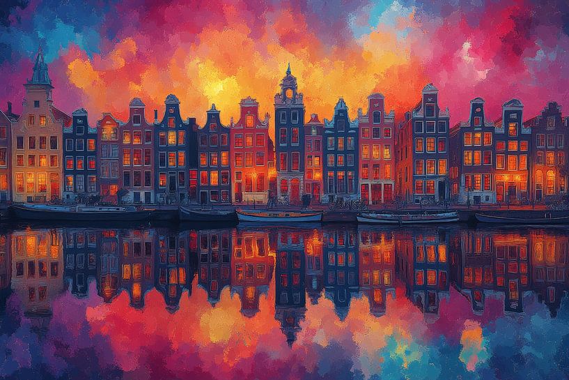 Paysage urbain nocturne avec reflets par Jordan