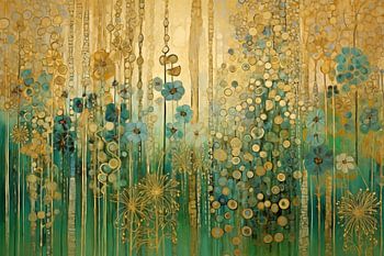 Golden and Green Flower Garden